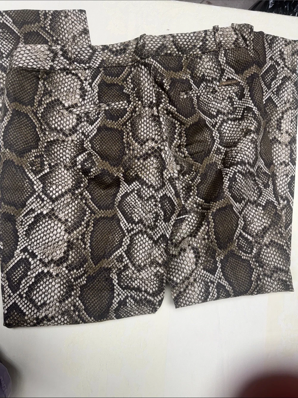Michael Kors Brown & Black Snake Print Ponte Pants
